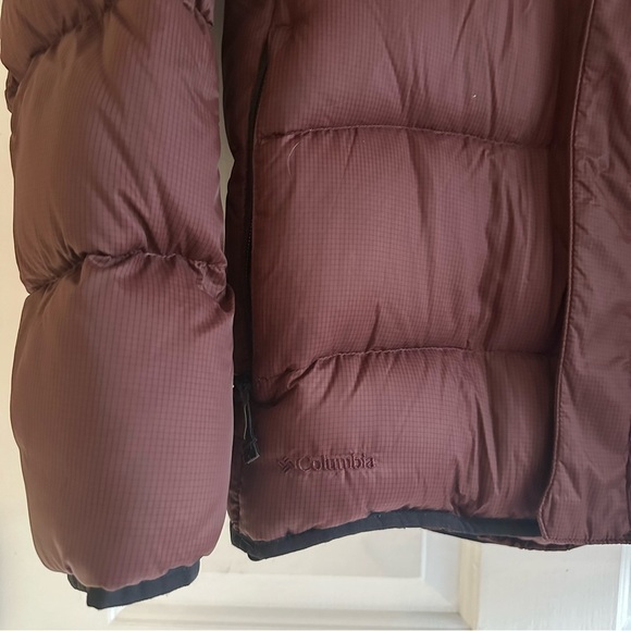 Columbia Titanium 700 Fill Goose Down Puffer Jacket Mens Medium Burgundy Gorp - Picture 2 of 8